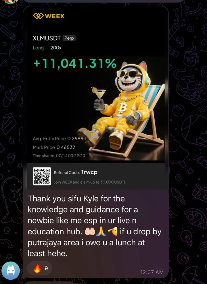 Telegram message from a Kyzen member