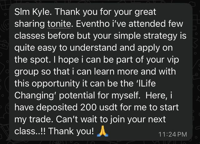 Telegram message from a Kyzen member